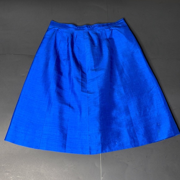 Vintage Custom Made Blue Raw Silk Jacket and Skirt Suit - Picture 8 of 17